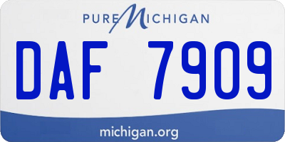 MI license plate DAF7909