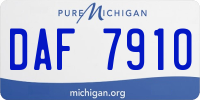 MI license plate DAF7910