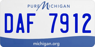 MI license plate DAF7912