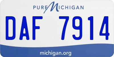 MI license plate DAF7914