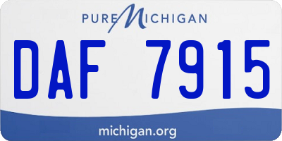 MI license plate DAF7915