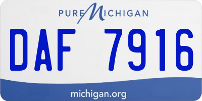 MI license plate DAF7916