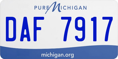 MI license plate DAF7917