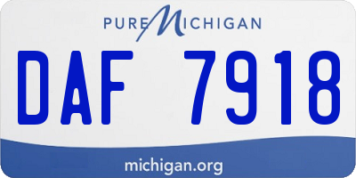 MI license plate DAF7918