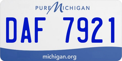 MI license plate DAF7921