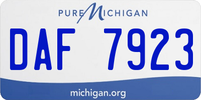 MI license plate DAF7923