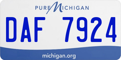 MI license plate DAF7924