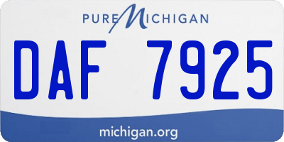 MI license plate DAF7925