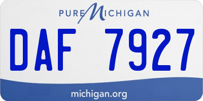MI license plate DAF7927