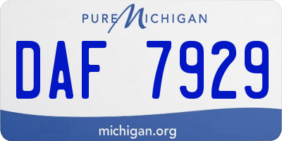 MI license plate DAF7929
