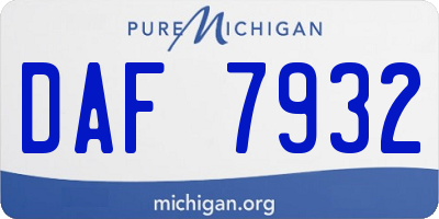 MI license plate DAF7932
