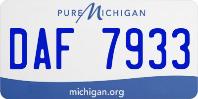 MI license plate DAF7933