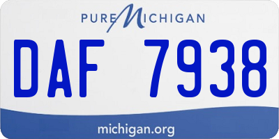 MI license plate DAF7938