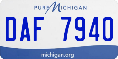 MI license plate DAF7940