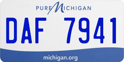 MI license plate DAF7941