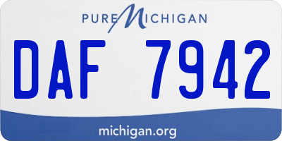MI license plate DAF7942