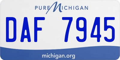MI license plate DAF7945