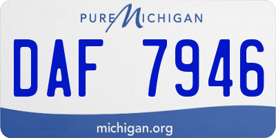 MI license plate DAF7946