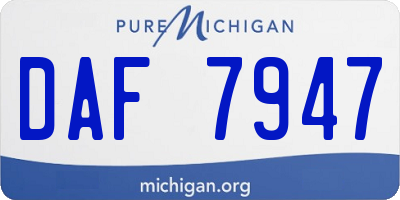 MI license plate DAF7947