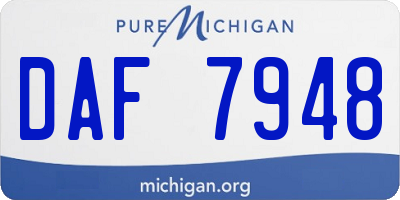 MI license plate DAF7948