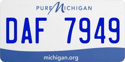 MI license plate DAF7949
