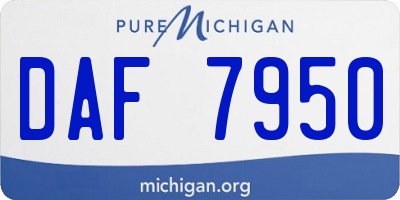 MI license plate DAF7950