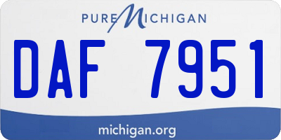 MI license plate DAF7951
