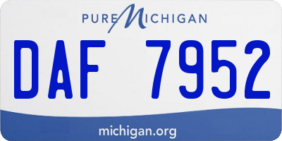 MI license plate DAF7952