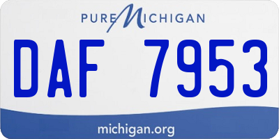 MI license plate DAF7953