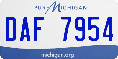 MI license plate DAF7954