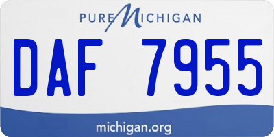 MI license plate DAF7955