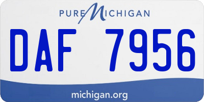 MI license plate DAF7956