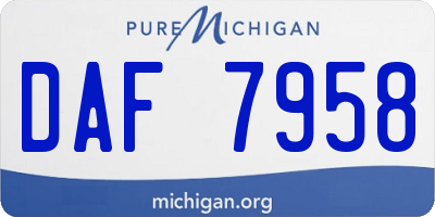 MI license plate DAF7958