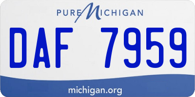 MI license plate DAF7959