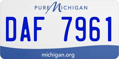 MI license plate DAF7961