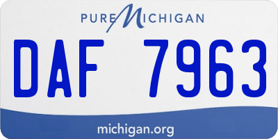 MI license plate DAF7963