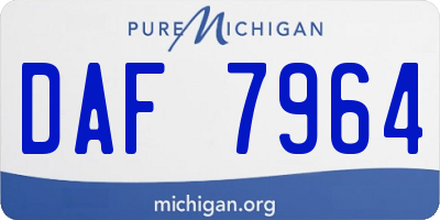 MI license plate DAF7964
