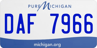MI license plate DAF7966