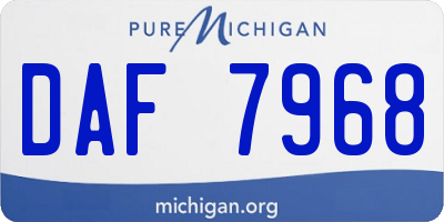 MI license plate DAF7968