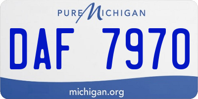 MI license plate DAF7970