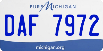 MI license plate DAF7972