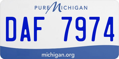 MI license plate DAF7974