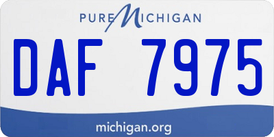 MI license plate DAF7975