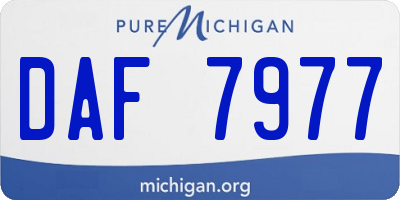 MI license plate DAF7977
