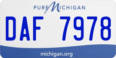 MI license plate DAF7978