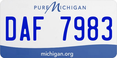 MI license plate DAF7983