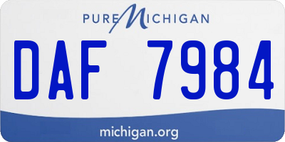 MI license plate DAF7984