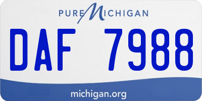 MI license plate DAF7988