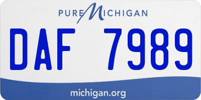 MI license plate DAF7989