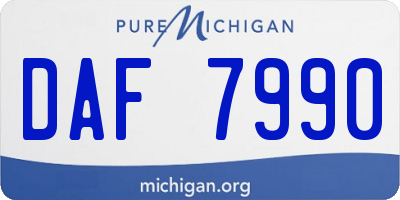 MI license plate DAF7990